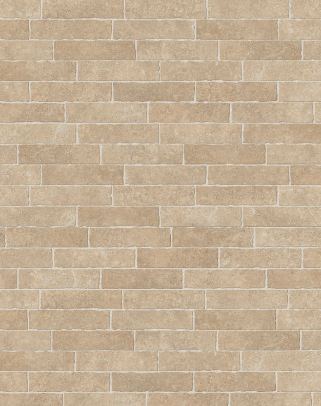 Alnwick Beige Distressed Edge Porcelain Brick Tiles