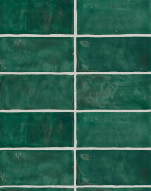 Job Lot 2.04m2 - Arta Emerald Gloss Brick Tiles