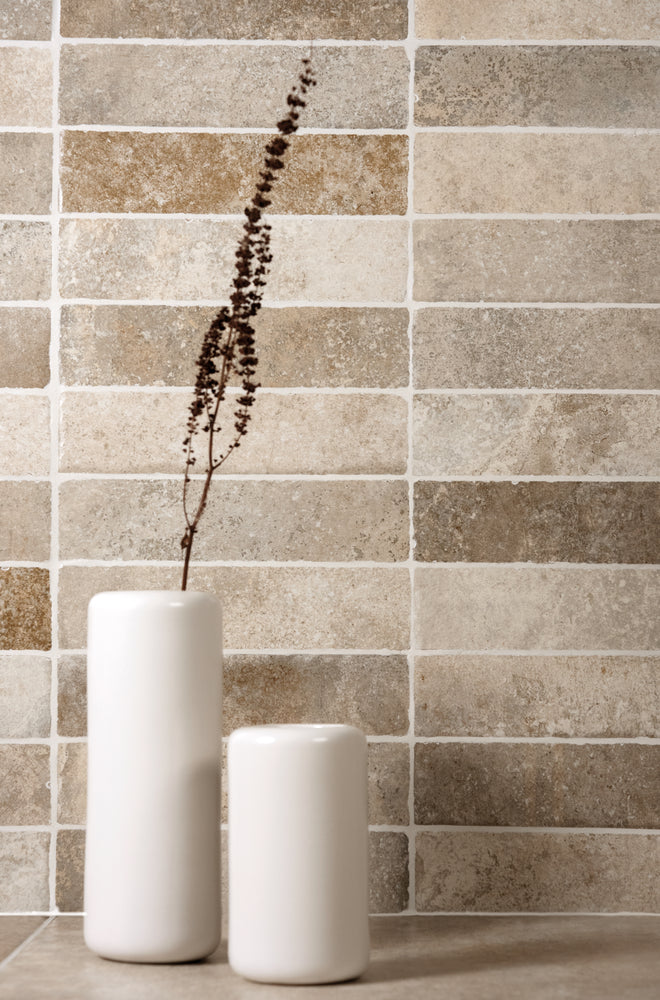 Bayonne Blend Rustique Porcelain Brick Tiles