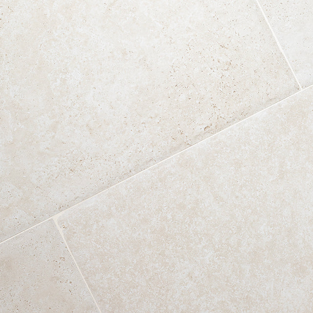 Biella White Travertine Effect Porcelain Tiles