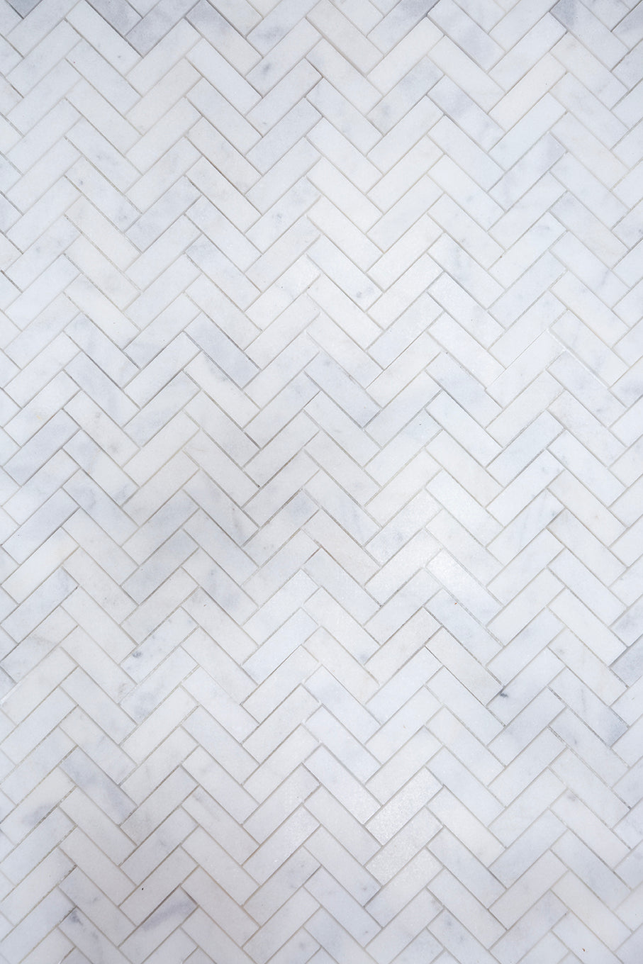 Carrara Bianco Honed Marble Herringbone Mosaic