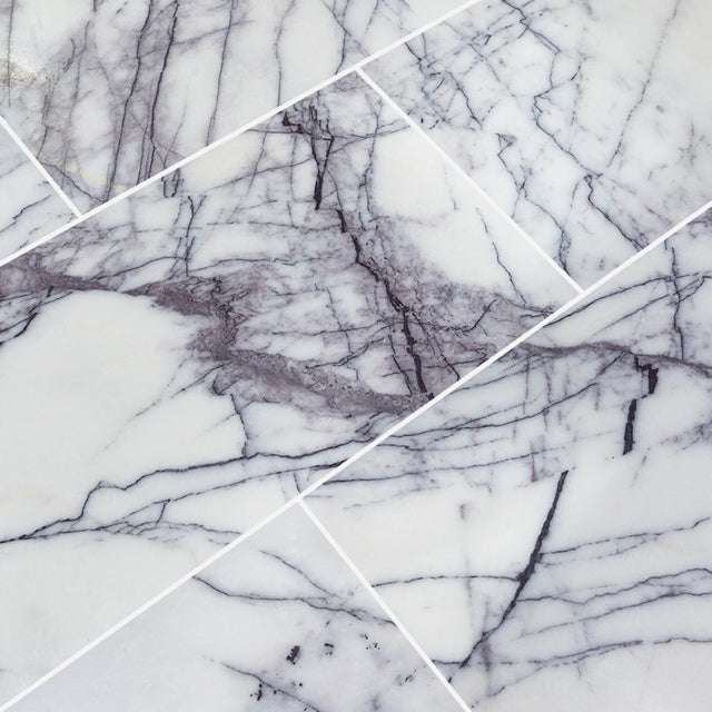 Carrara Viola Dusk Honed Marble Tiles