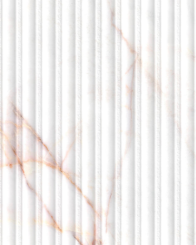 Carrara Rosa Pink Marble Effect Fluted Tiles