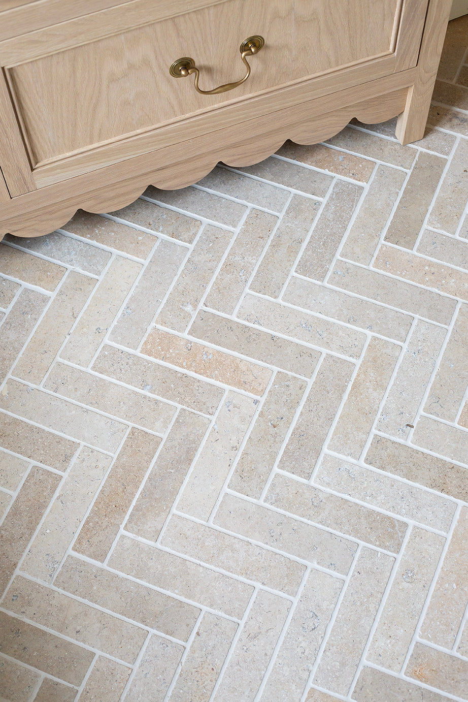 Dijon Tumbled Herringbone Tiles