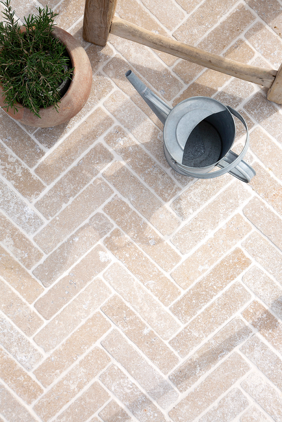 Dijon Tumbled Herringbone Paving Cobbles