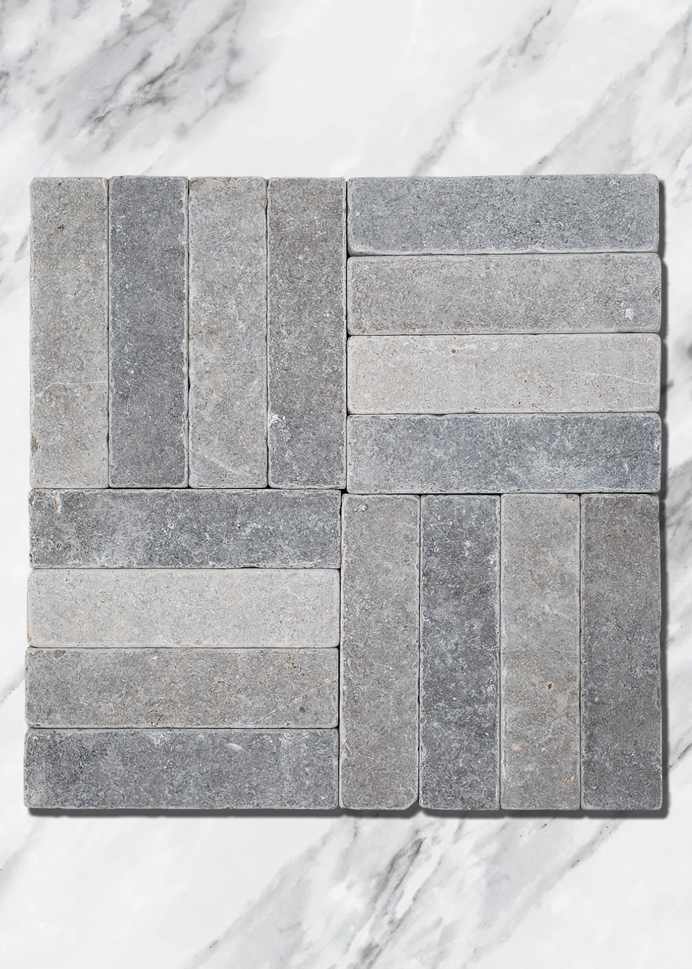 Farrow Grey Tumbled Herringbone Paving Cobbles