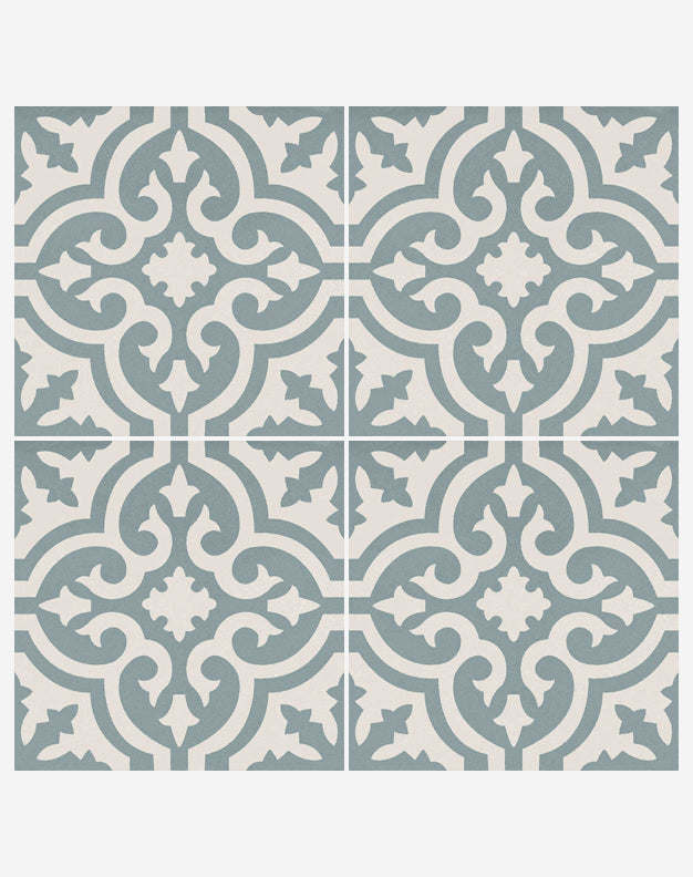 Fiorella Duck Egg Decorative Patterned Tiles