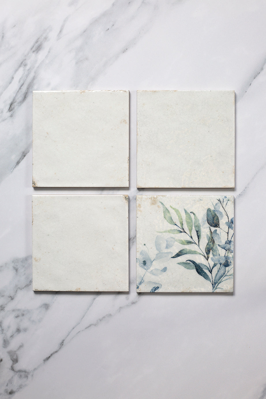 Flora Ivory Crackle Glaze Decorative Tiles