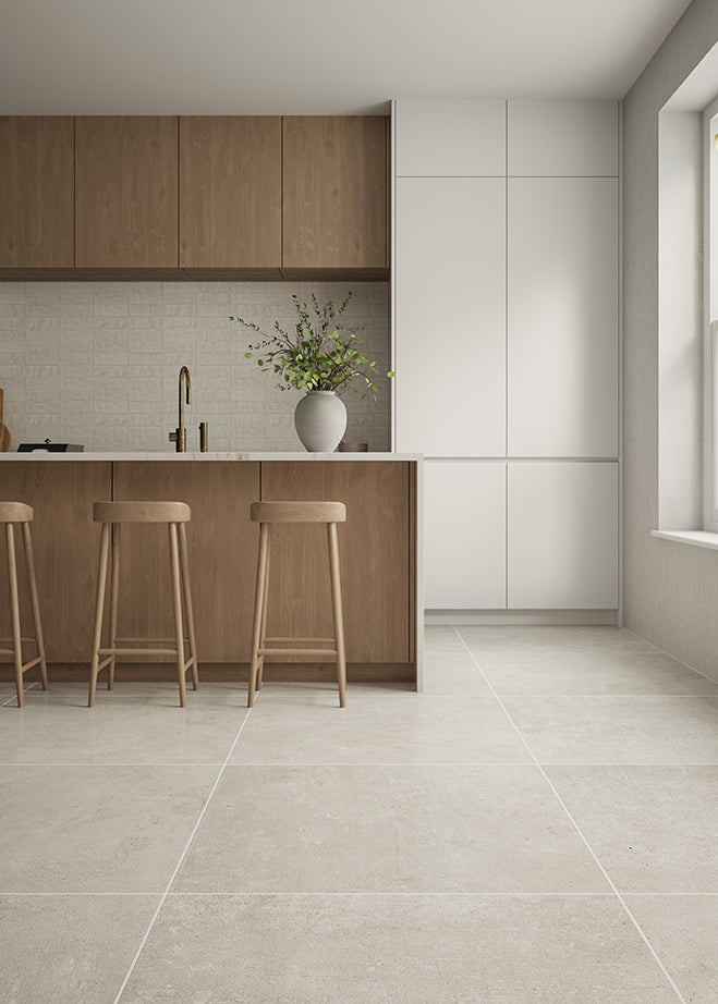 Harley Light Grey Concrete Effect Porcelain Tiles