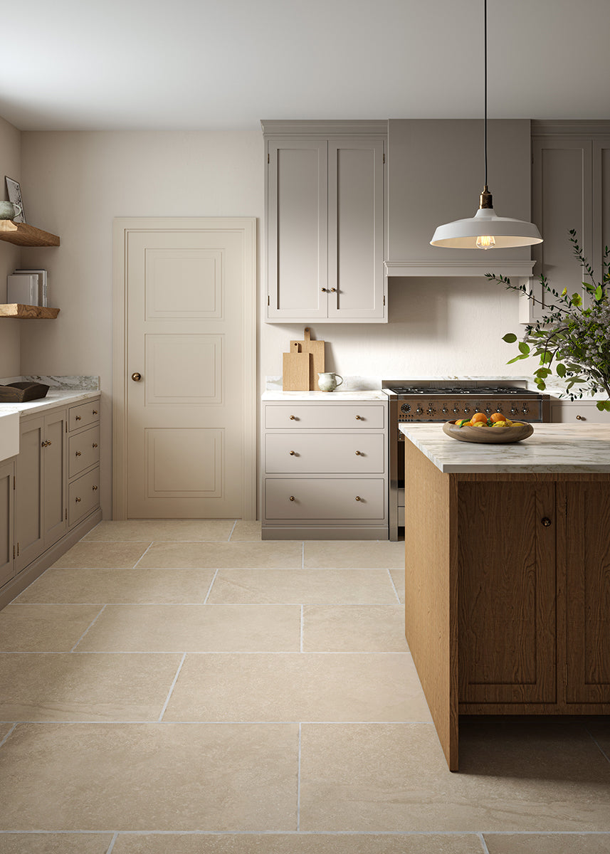 Hemley Beige Stone Effect Porcelain Tiles