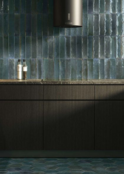 Hockley Antiqued Blue Metro Tiles