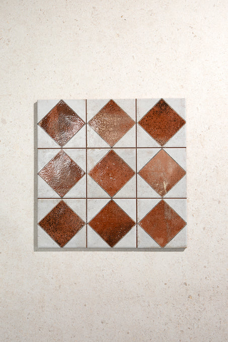 Julieta Autumn Red Chequered Tiles