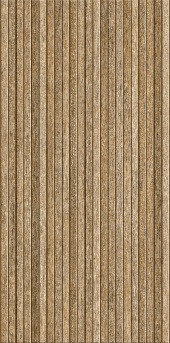 Kyoto Mid Oak Slatted Wood Effect Wall Tile