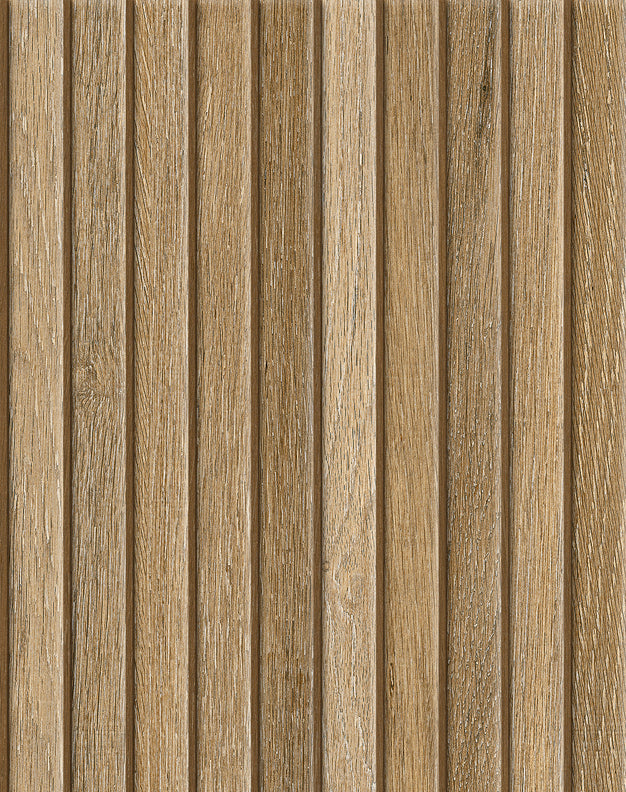 Kyoto Mid Oak Slatted Wood Effect Wall Tile