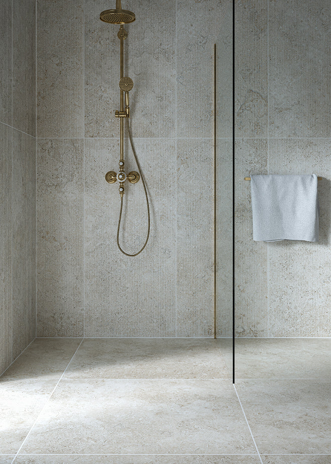 Lowick Ivory Stone Effect Porcelain Tiles