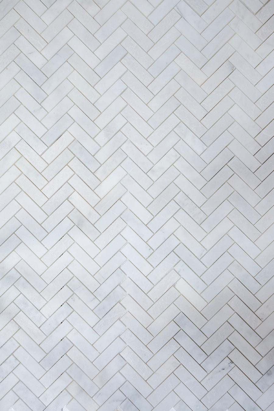 Mont Blanc Honed Marble Herringbone Mosaic