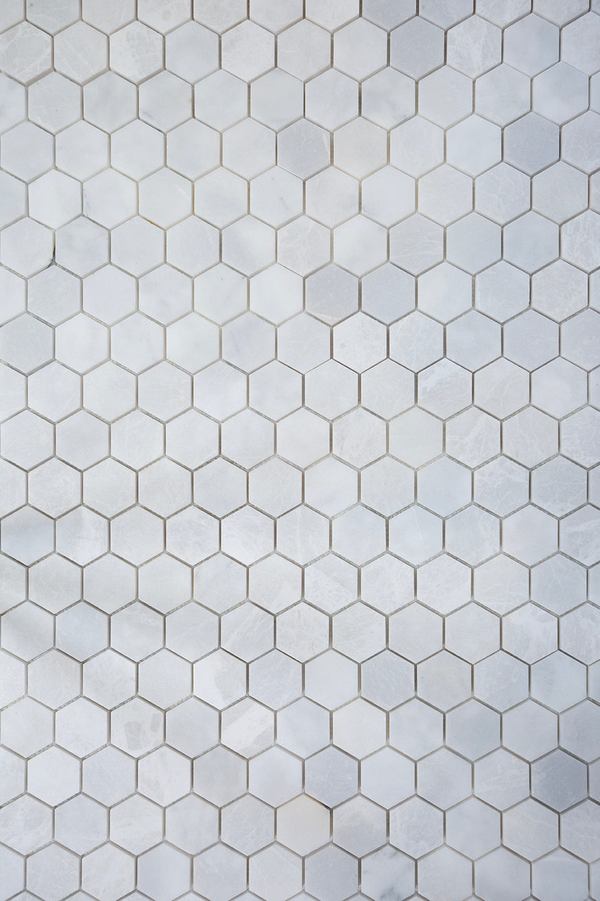 Mont Blanc Honed Marble Hexagon Mosaic