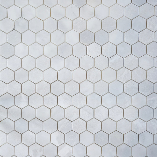 Mont Blanc Honed Marble Hexagon Mosaic