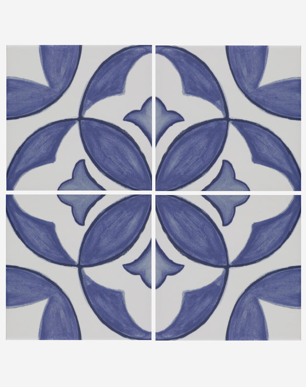 Odette Blue Patterned Porcelain Tiles