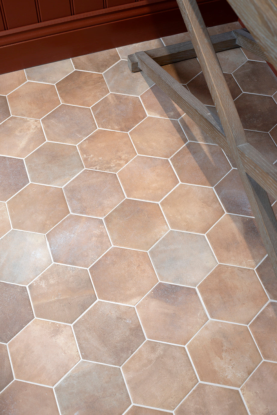 Oliva Rojo Hexagon Terracotta Effect Tiles