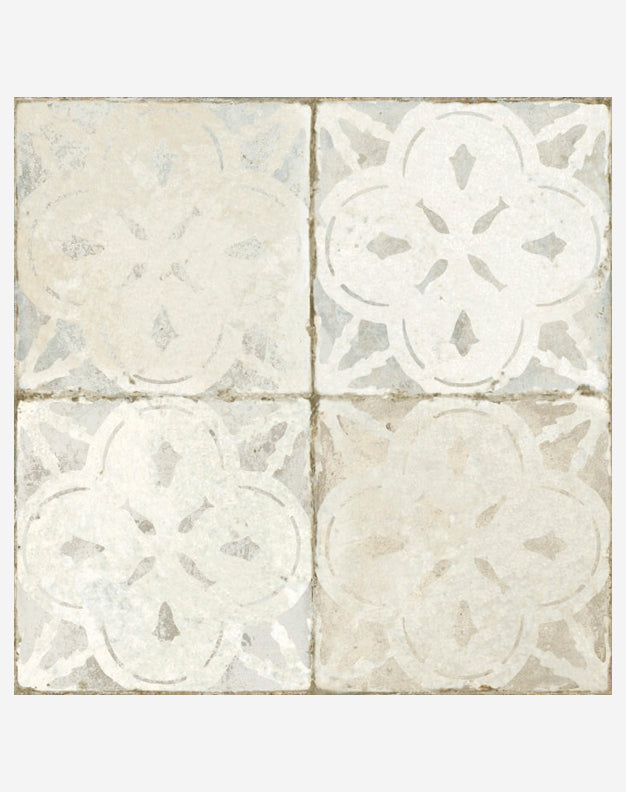 Ophelia White Patterned Ceramic Tiles