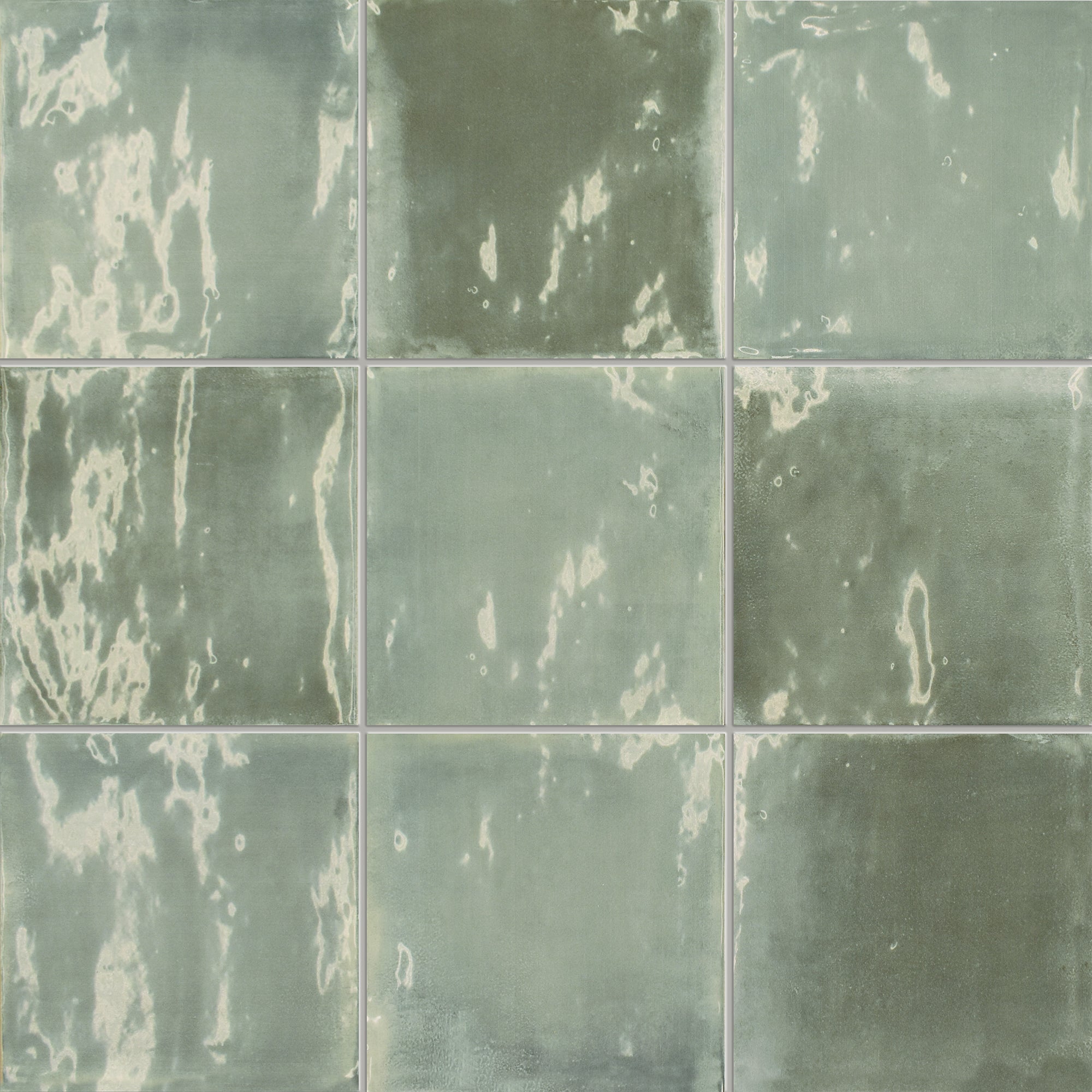 Pastello Pistachio Gloss Square Tiles