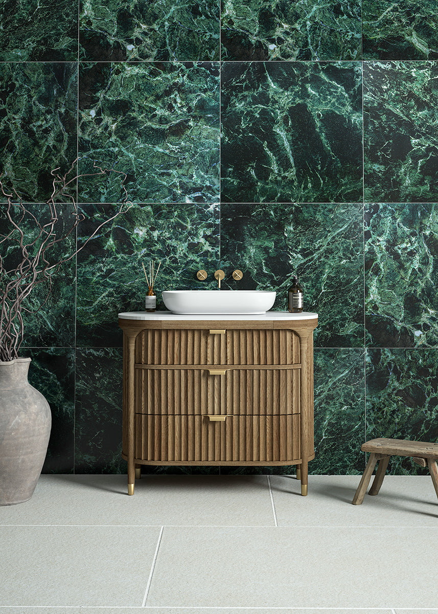 Ravello Verde Marble Effect Porcelain Tiles