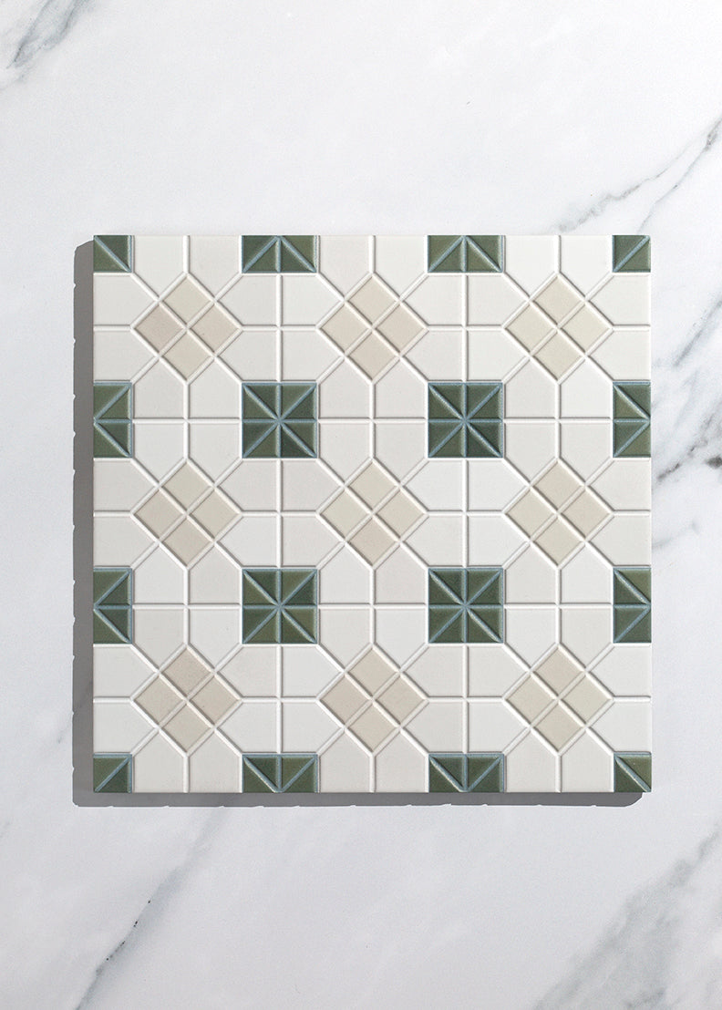 Regent Green Decorative Patterned Tiles