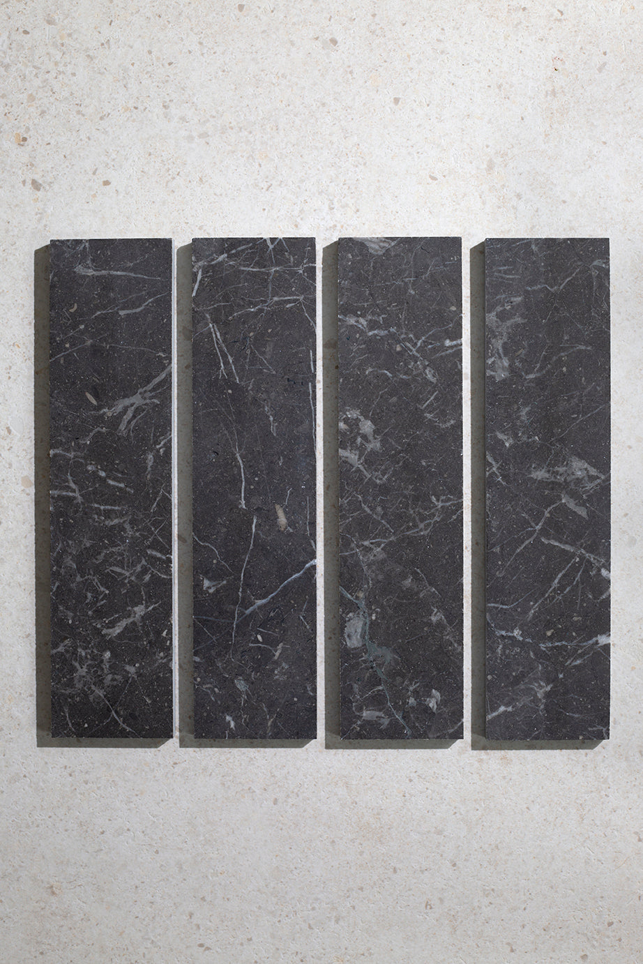 Riviera Black Honed Marble Metro Tiles