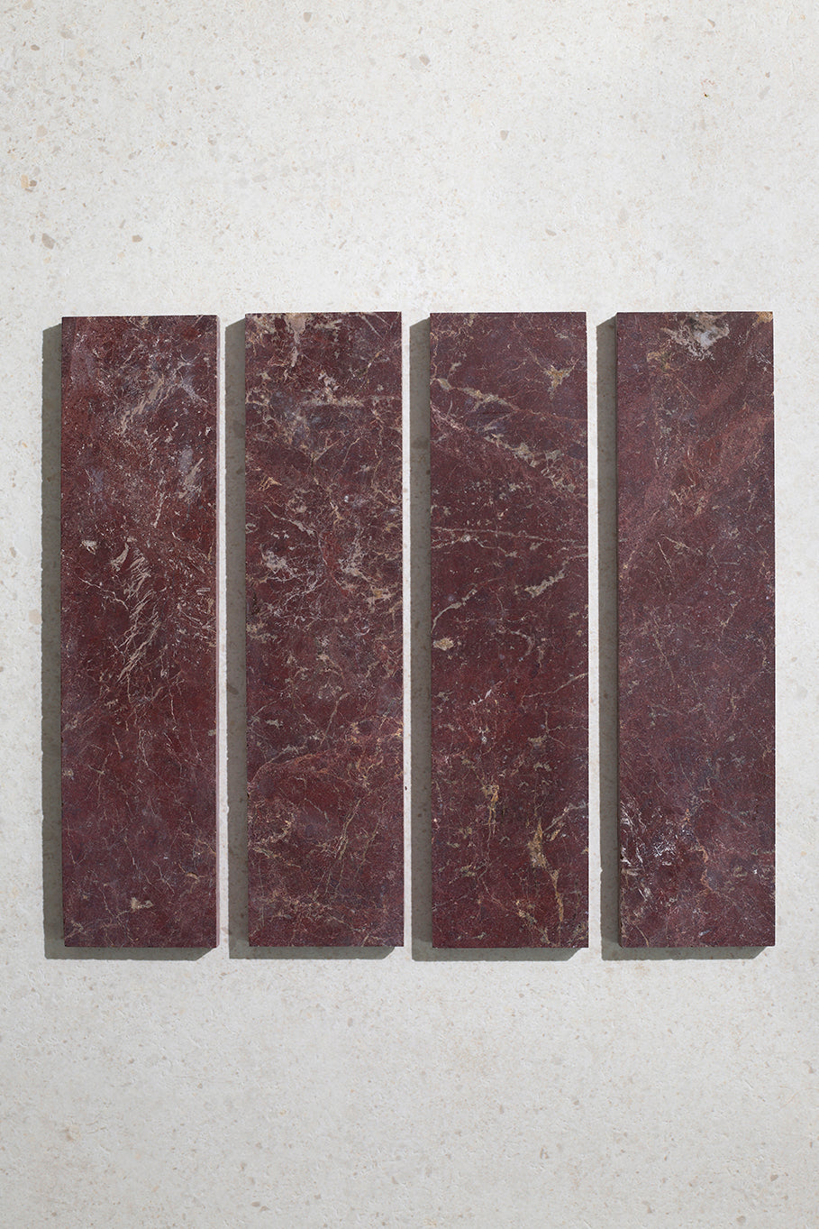 Riviera Burgundy Honed Marble Metro Tiles