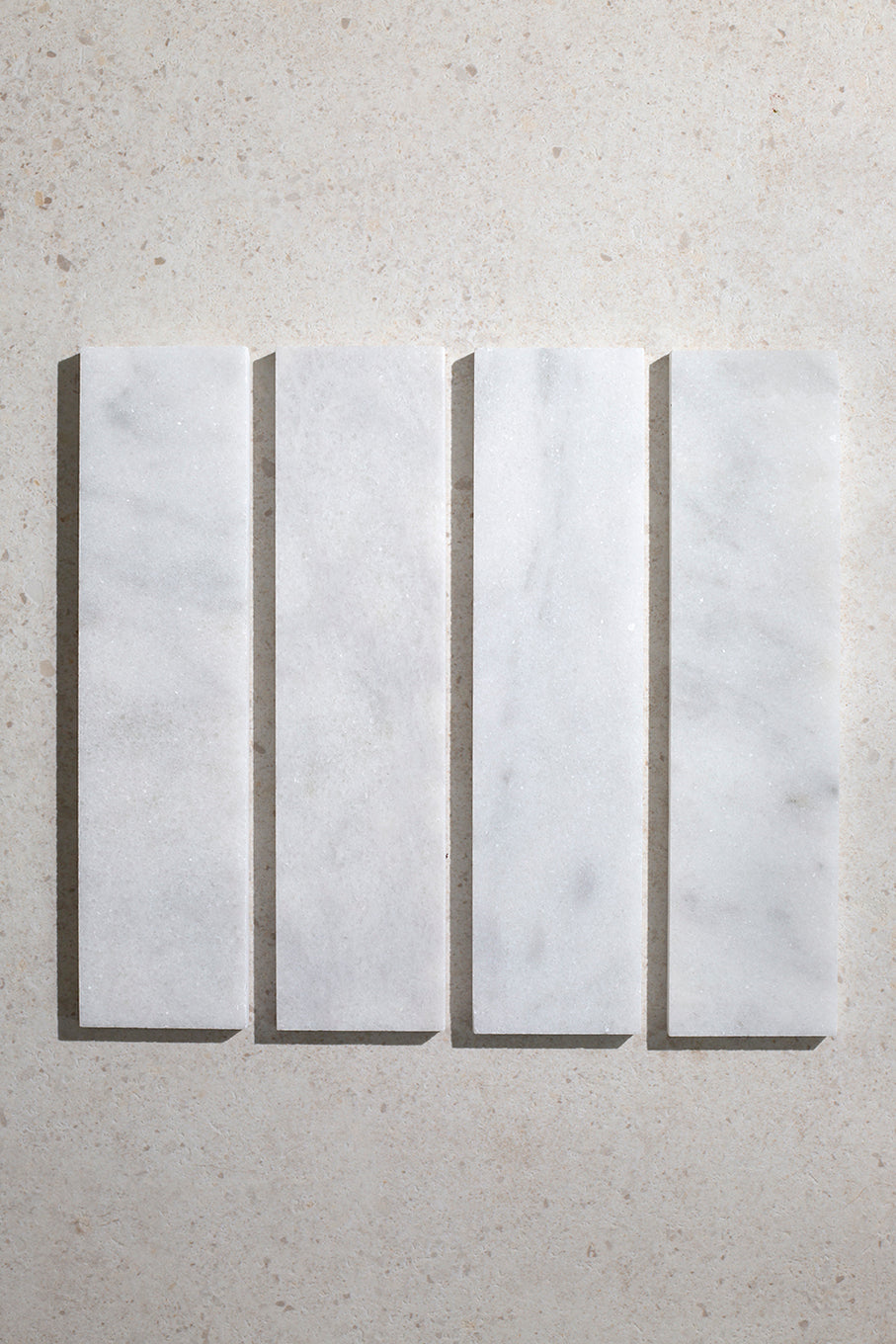 Riviera White Honed Marble Metro Tiles | Quorn Stone