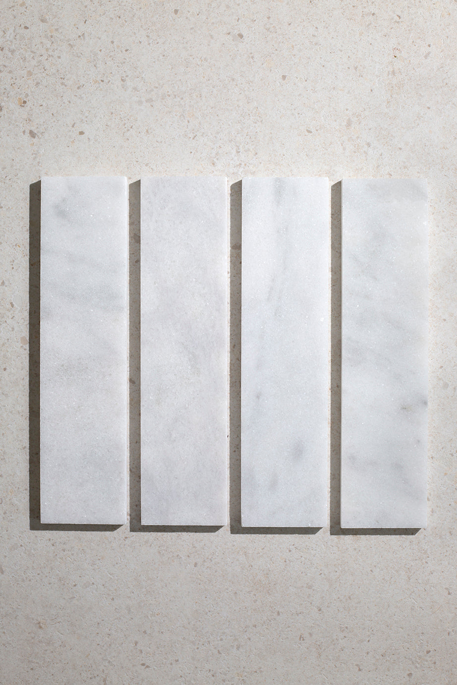 Riviera White Honed Marble Metro Tiles