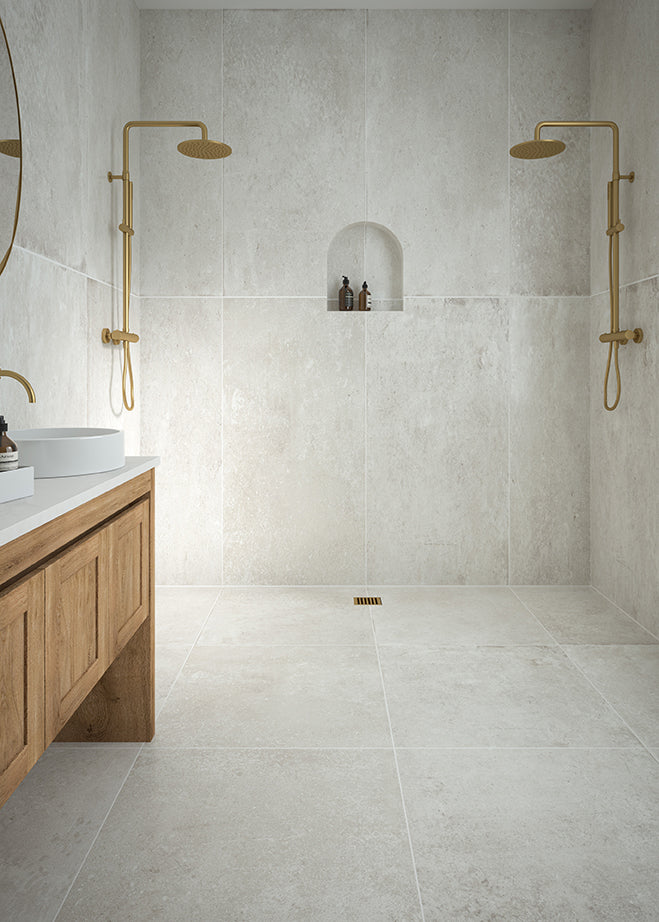 Studland Ivory Stone Effect Porcelain Tiles