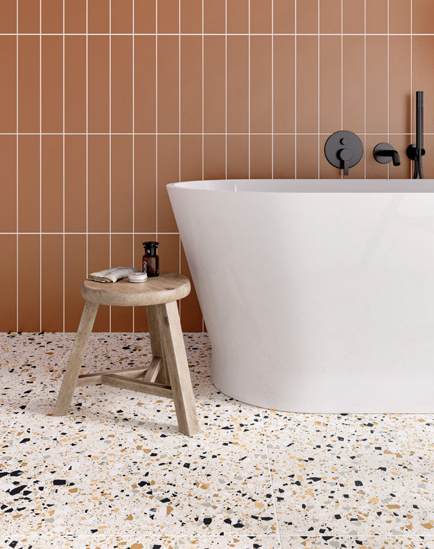 Terrazzo Ivory Stone Effect Porcelain Tiles