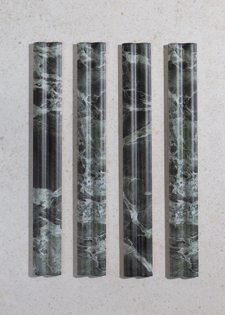 Zanetti Amazon Green Marble Effect Fluted Tiles