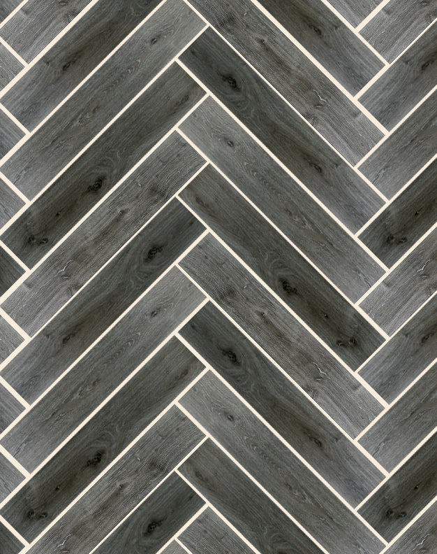 Job Lot 23.32m2 - Eaton Ebony Wood Effect Herringbone Porcelain