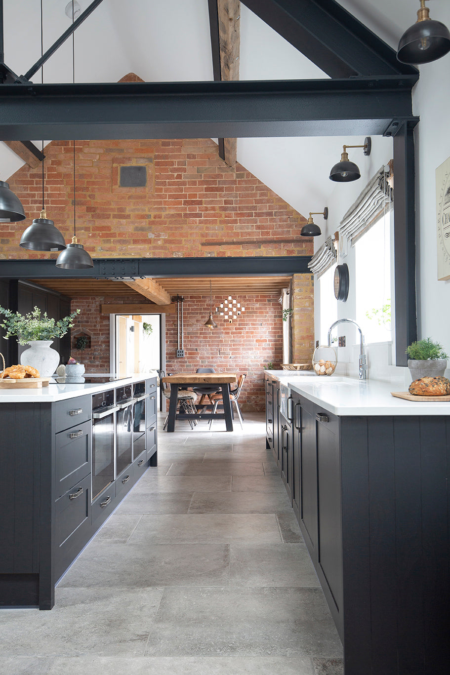 Provence Grigio Stone Effect Porcelain Kitchen Flooring