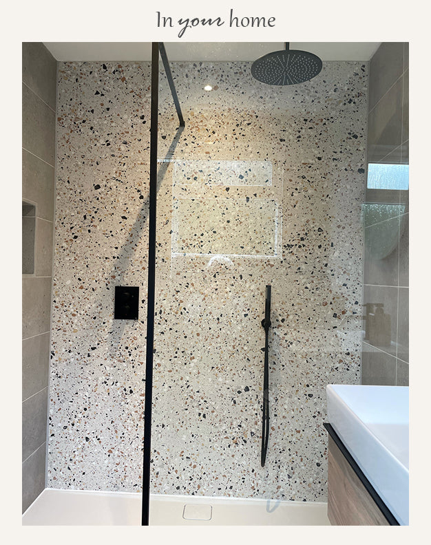 Terrazzo Ivory Stone Effect Porcelain Tiles