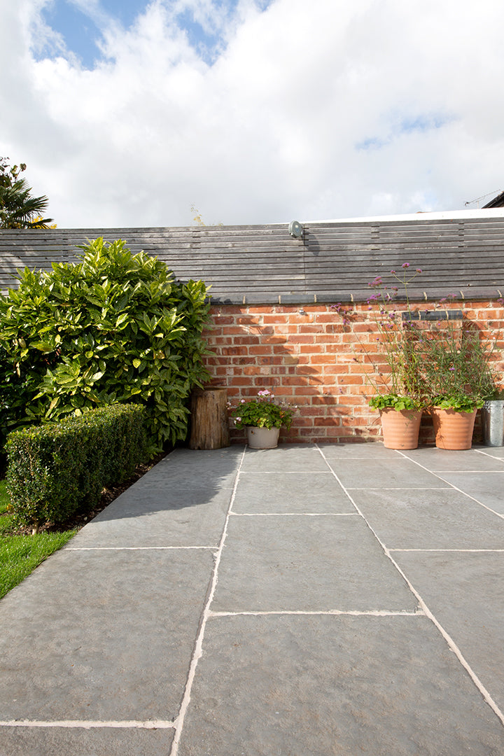 Worn Grey Antiqued Limestone Paving