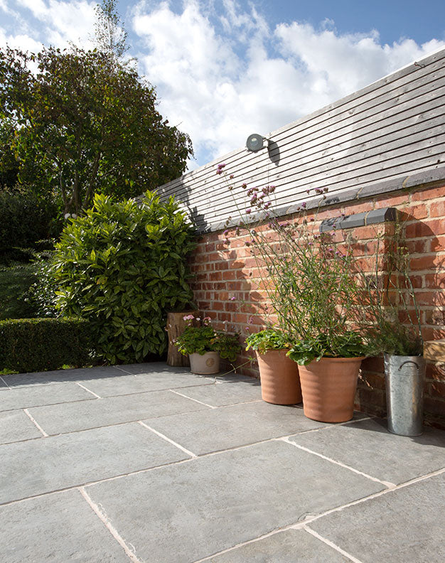 Worn Grey Antiqued Limestone Paving